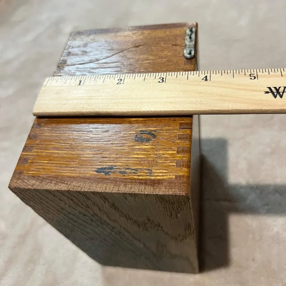 Vintage Wood Recipe Box by Weiss. Dovetailed with recipe divider inserts